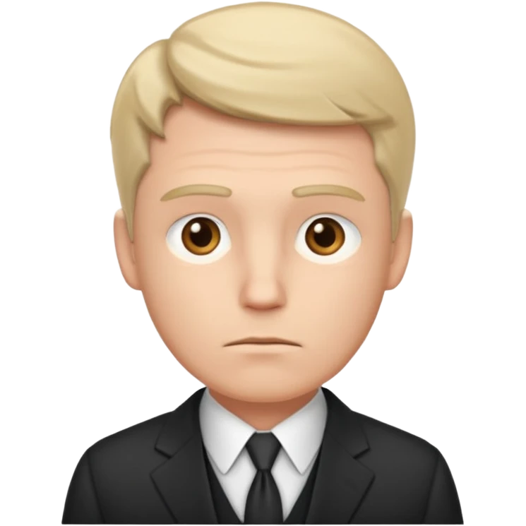 white man in formal suit in thought emoji
