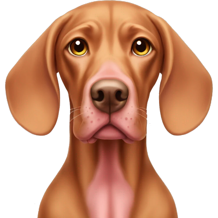 derpy vizsla with a pinkish nose emoji