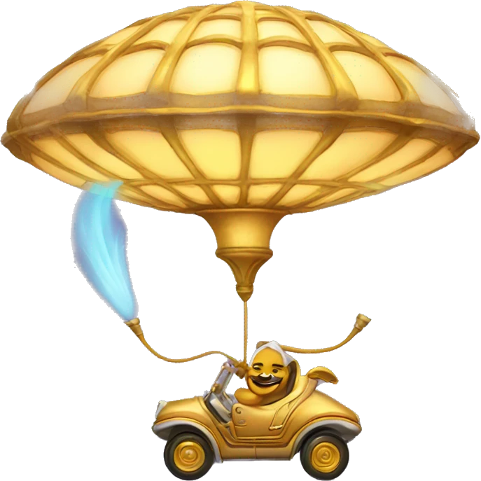 Magical Lamp Genie Driving Wing-Body Vehicles emoji