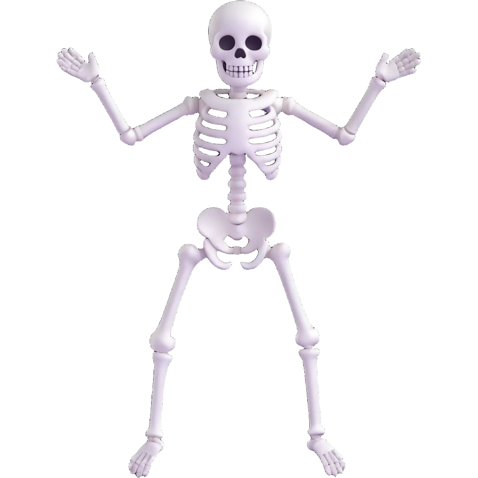 skeleton, 3d emoji style emoji
