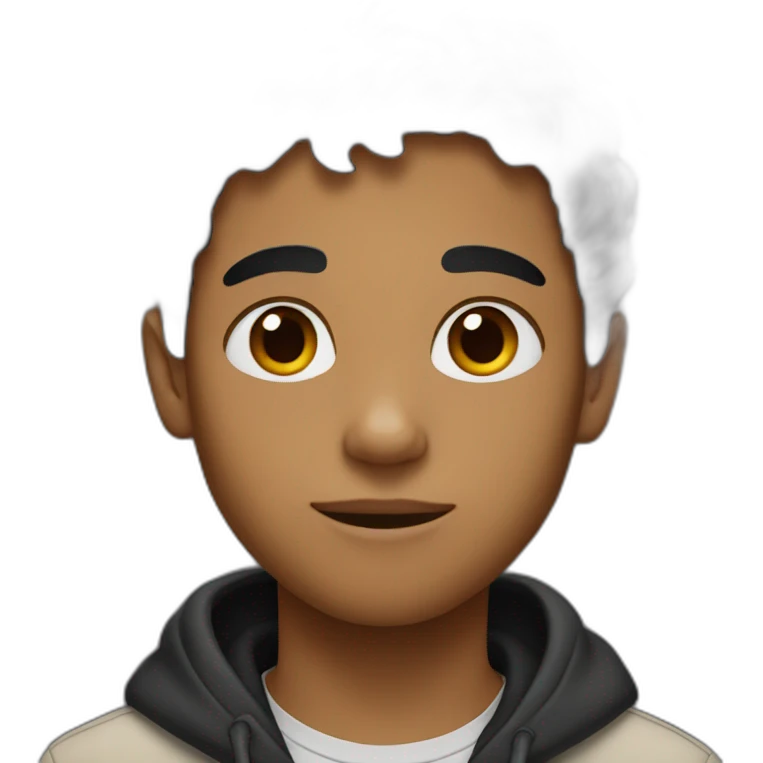 half brown boy with black hair emoji