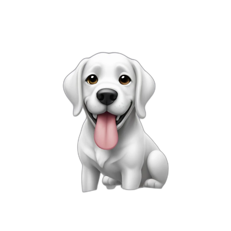 perro bodeguero blanco y negro soñando emoji