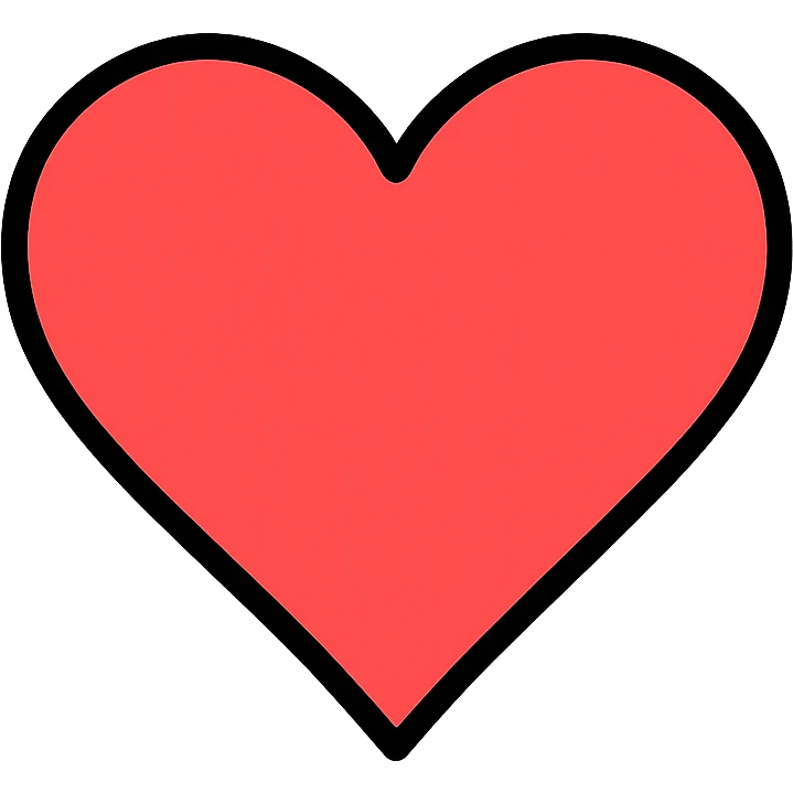 vibrant heart icon with black outlines emoji
