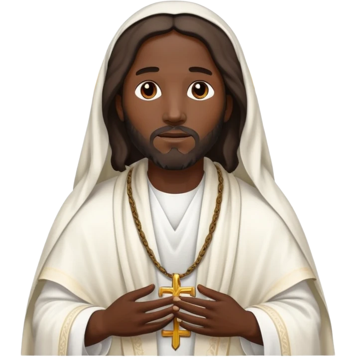 Black Jesus with prayer shawl  emoji