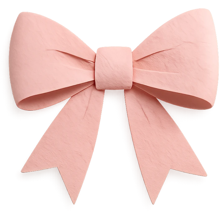 paper craft style light pink bow emoji
