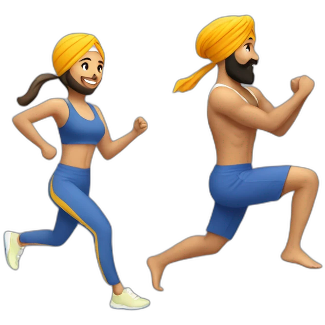 Sikh excercising couple emoji