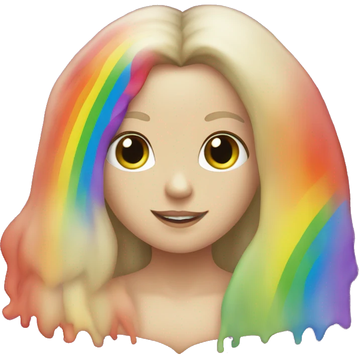 A rainbow heart with the word Meline in it emoji