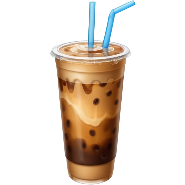  plastic cup of iced coffee with straw emoji