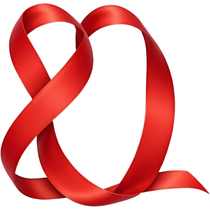 single of red ribbon emoji