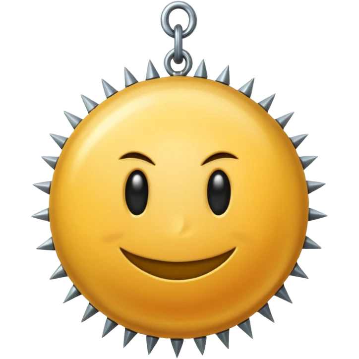 iPhone text message emoji size ball, and chain with spikes emoji