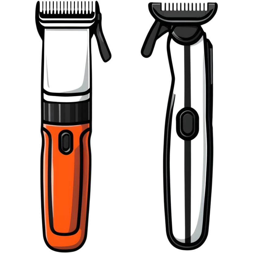 cartoon sticker style barber trimmer emoji