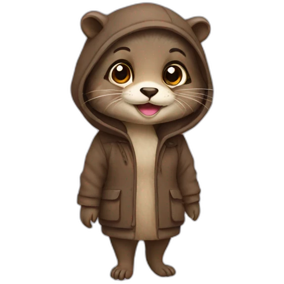 Otter disguised as a girl emoji