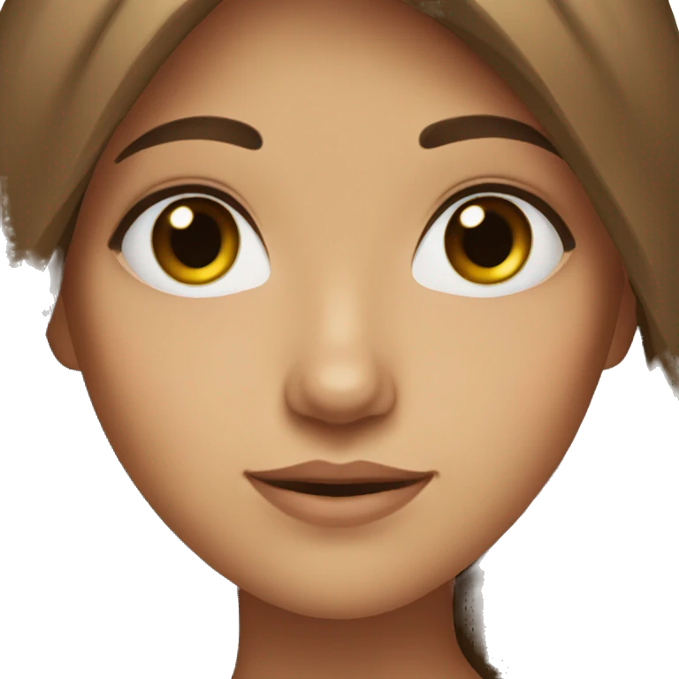 Brown hair brown eyes girl emoji