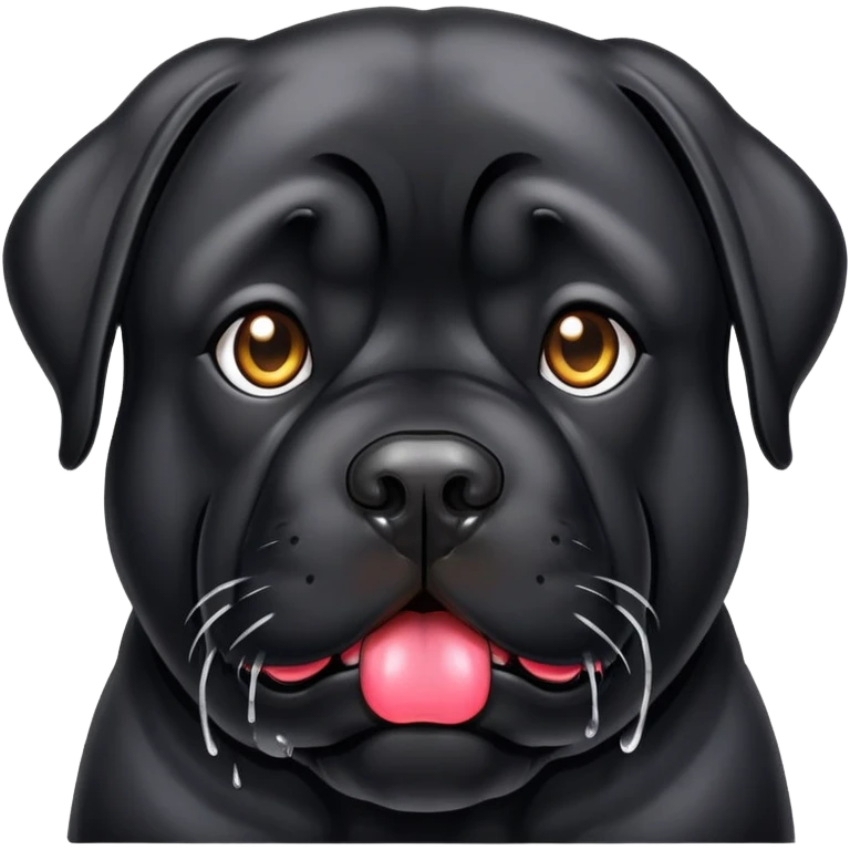 black mastiff with drool on lips  emoji