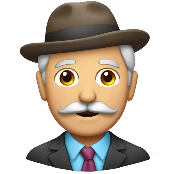 abuelo con bigote y pelo de colores en la cabeza emoji