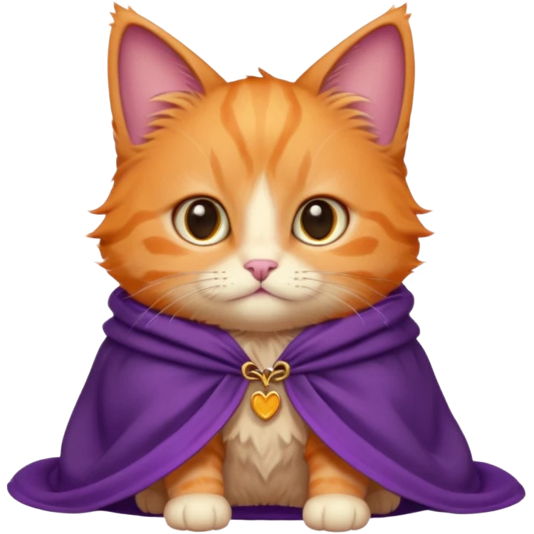 baby orange cat in purple cloak emoji