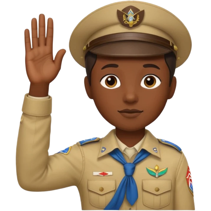 Mano izquierda saludo scout emoji