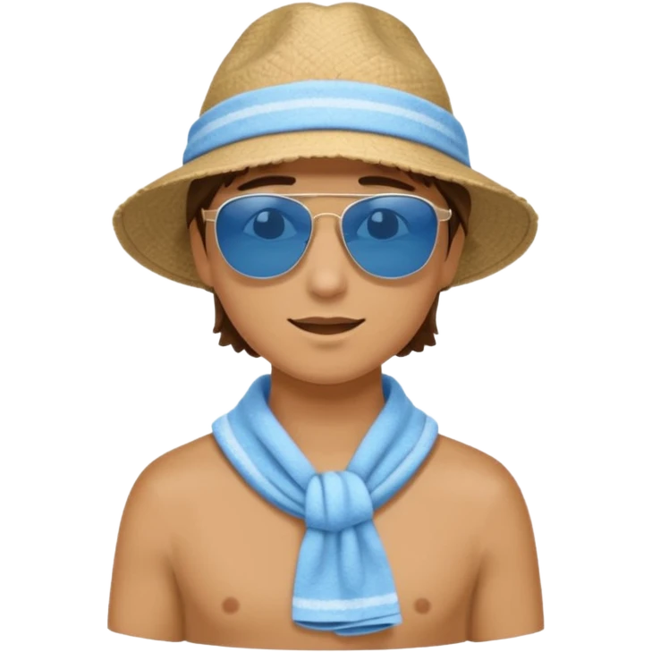 Light, airy, bright image of someone using the CoolTowel outdoors (gym, travel, or hot day) emoji