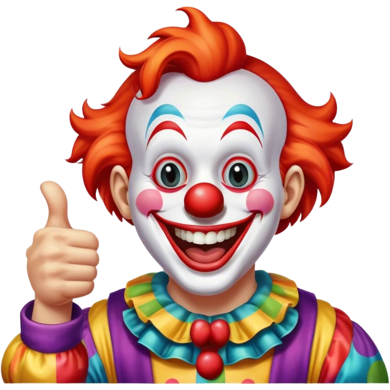 Clown laughing thumbs up emoji