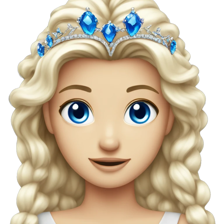 tiara with blue gems emoji