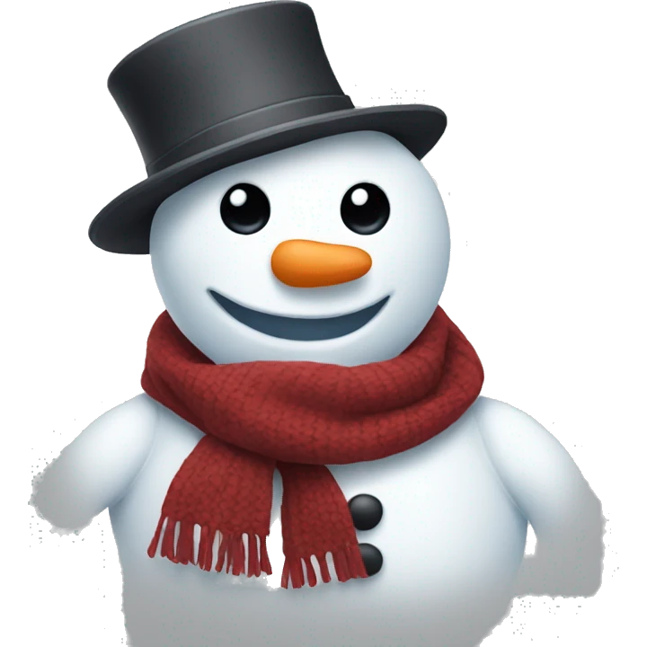 snowman with hat and scarf  emoji