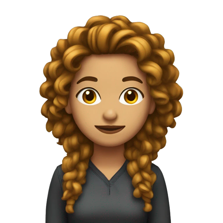 chica caucásica con rizos cobrizos  emoji