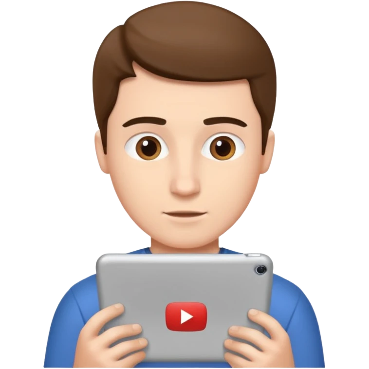 ipad with youtube video with a man on it emoji