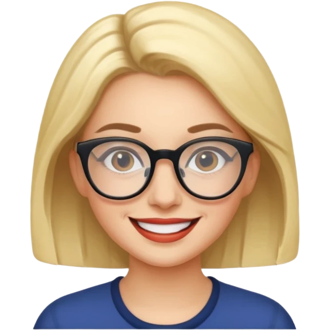 bold and wearing glasess woman emoji