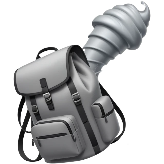 Tornado wearing backpack emoji