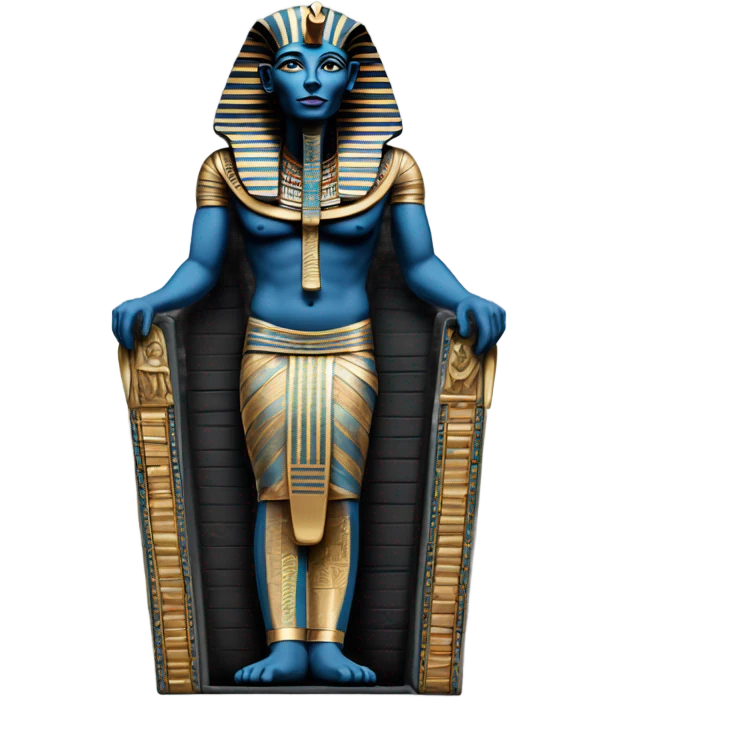 egypt sarcophagus coffie gold blue white black full body  emoji