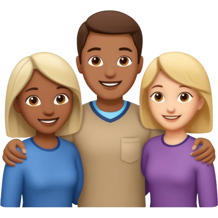 isometric airbnb style render of three people neighbours emoji