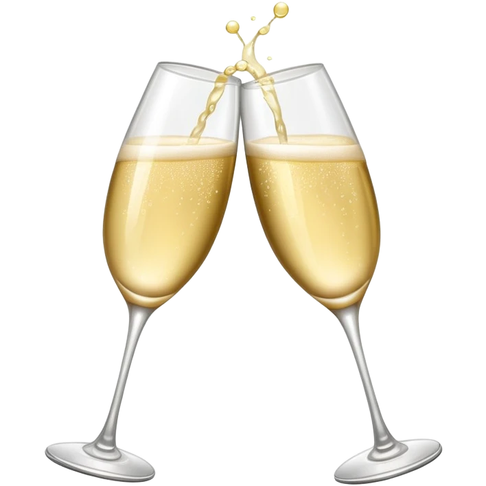 Two Champagne glass clink with sparkle emoji