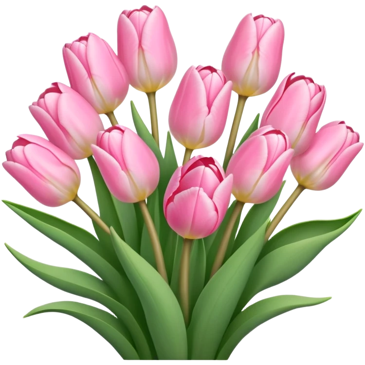 Cute baby pink tulip bouquet emoji