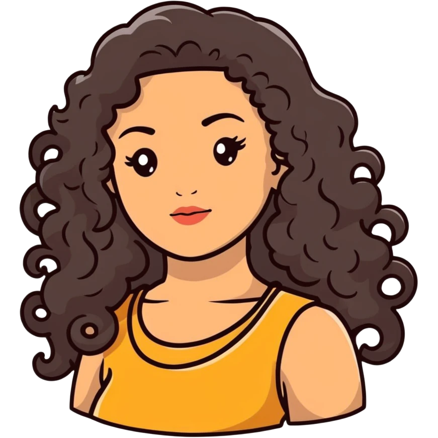 attractive Greek woman with long curly dark brown hair and light skin emoji