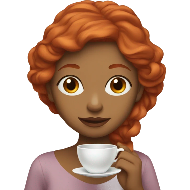 Redhead Girl sipping tea emoji
