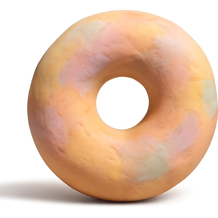 aesthetic bagel in claymation style with visible fingerprints and pastel palette emoji