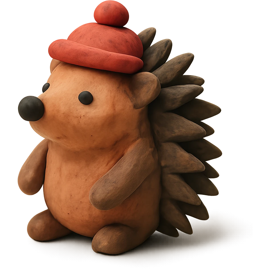 landak dengan topi emoji