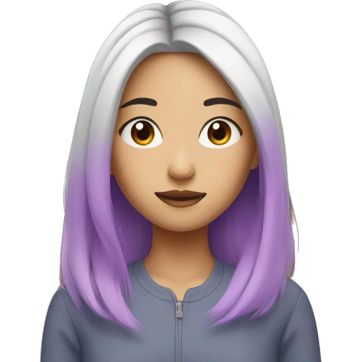 asian girl with split dye hair emoji