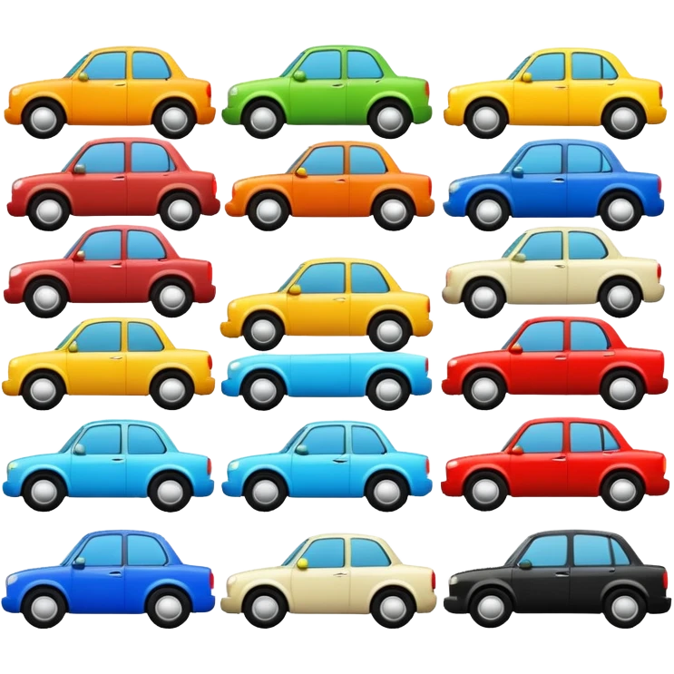 Straight line of cars one row emoji