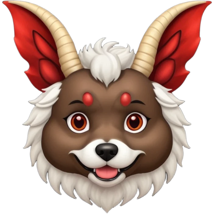 dog with horns and vampire wings emoji