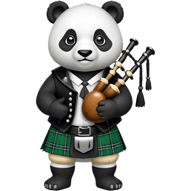Panda with bagpipes and kilt emoji