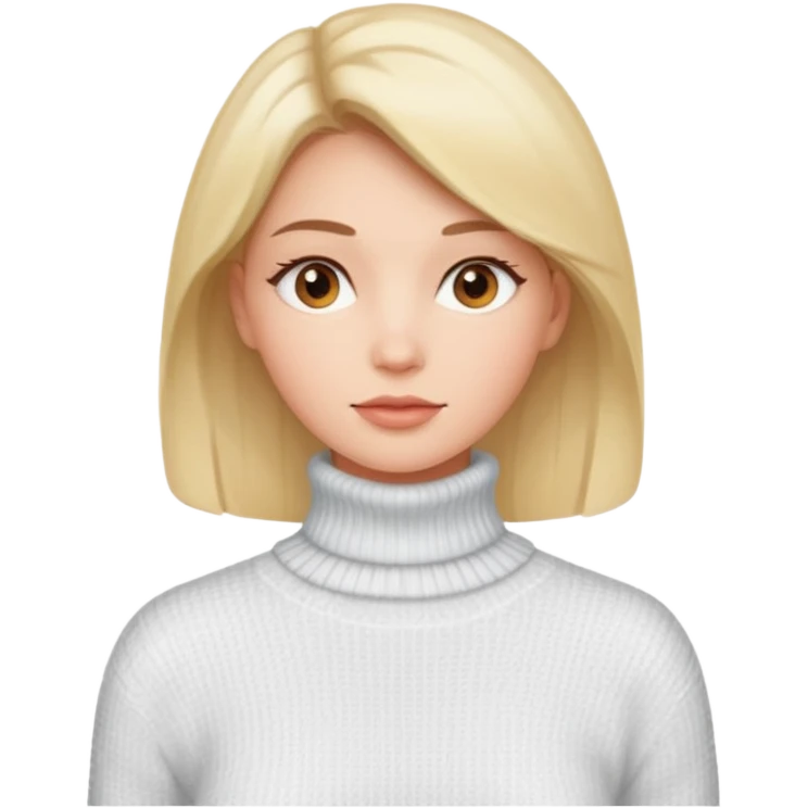 white light turtleneck sweater on woman with big tits emoji