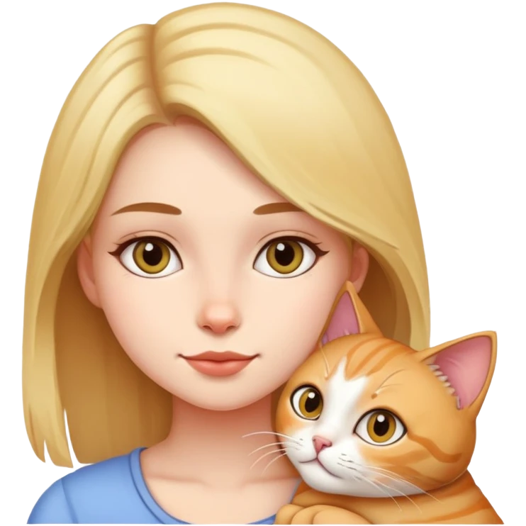 Cat with girl emoji