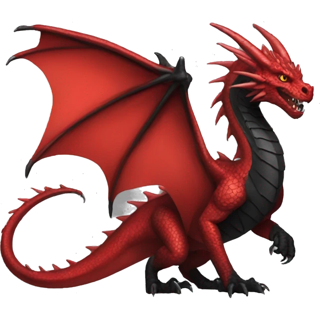 a red-black wyvern dragon   emoji
