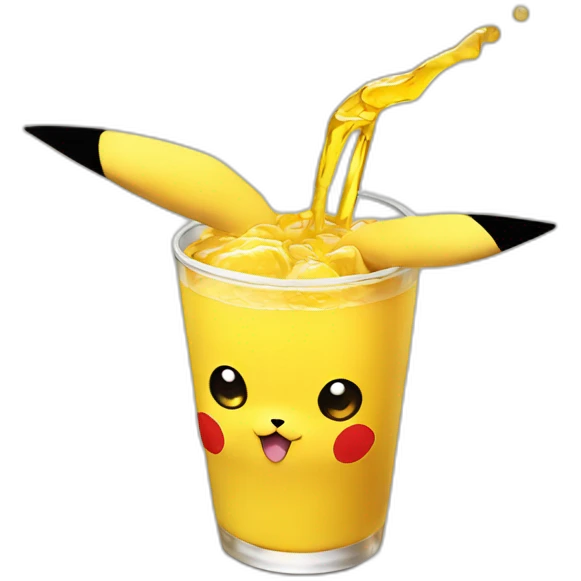 pikachu head only drinking emoji