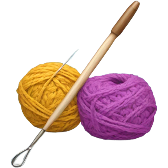 Crochet hook and yarn bundle emoji