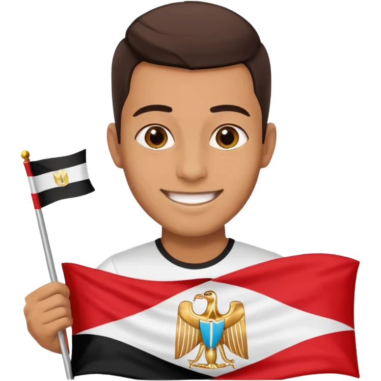 ‏رجل يرفع شعار منتخب مصر emoji