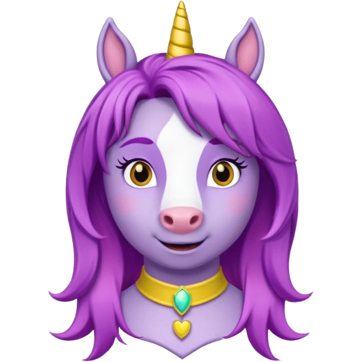 Shirley Shawn the Unicorn from The Wiggles with yellow horse with purple hair emoji