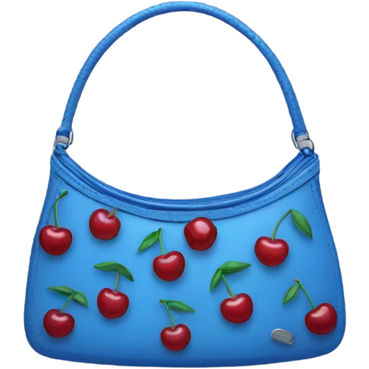 Blue purse with cherrys on it emoji