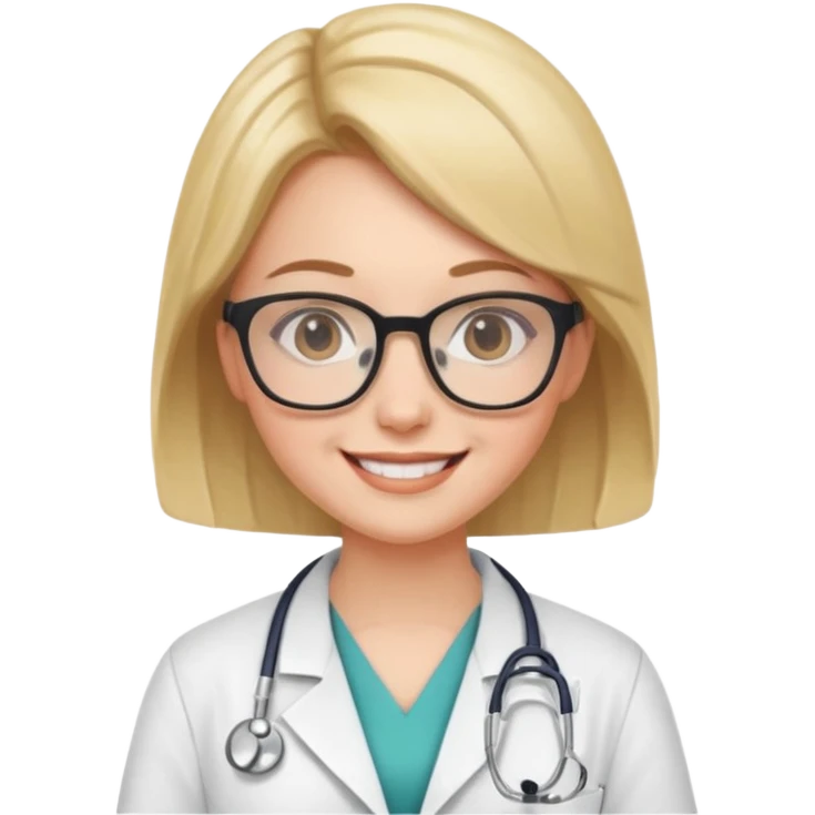 doctor girl with glasses emoji